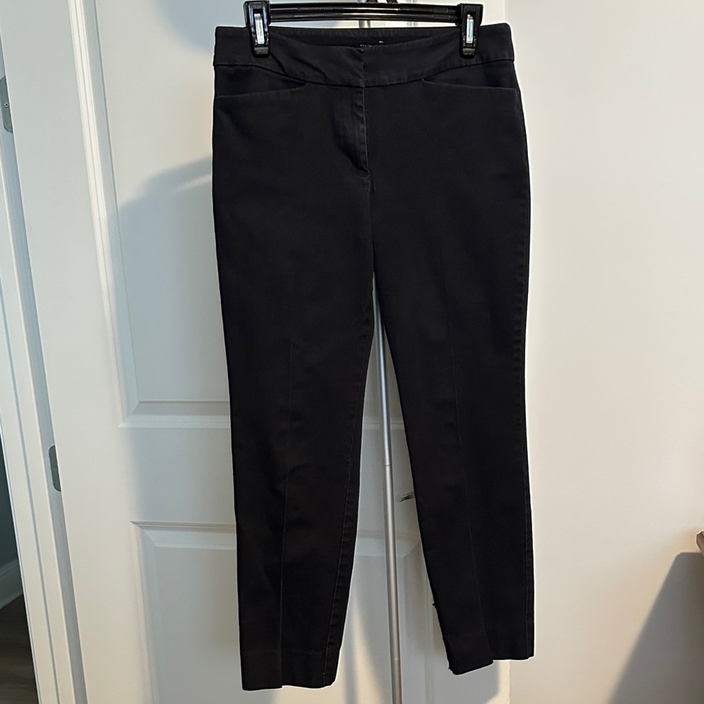 Ann Taylor Blue/Black Dress Denim Straight Leg Pants Sz 4